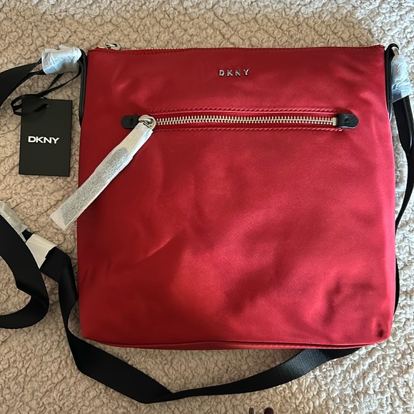 Dkny Handbags - DKNY Gia Red Crossbody